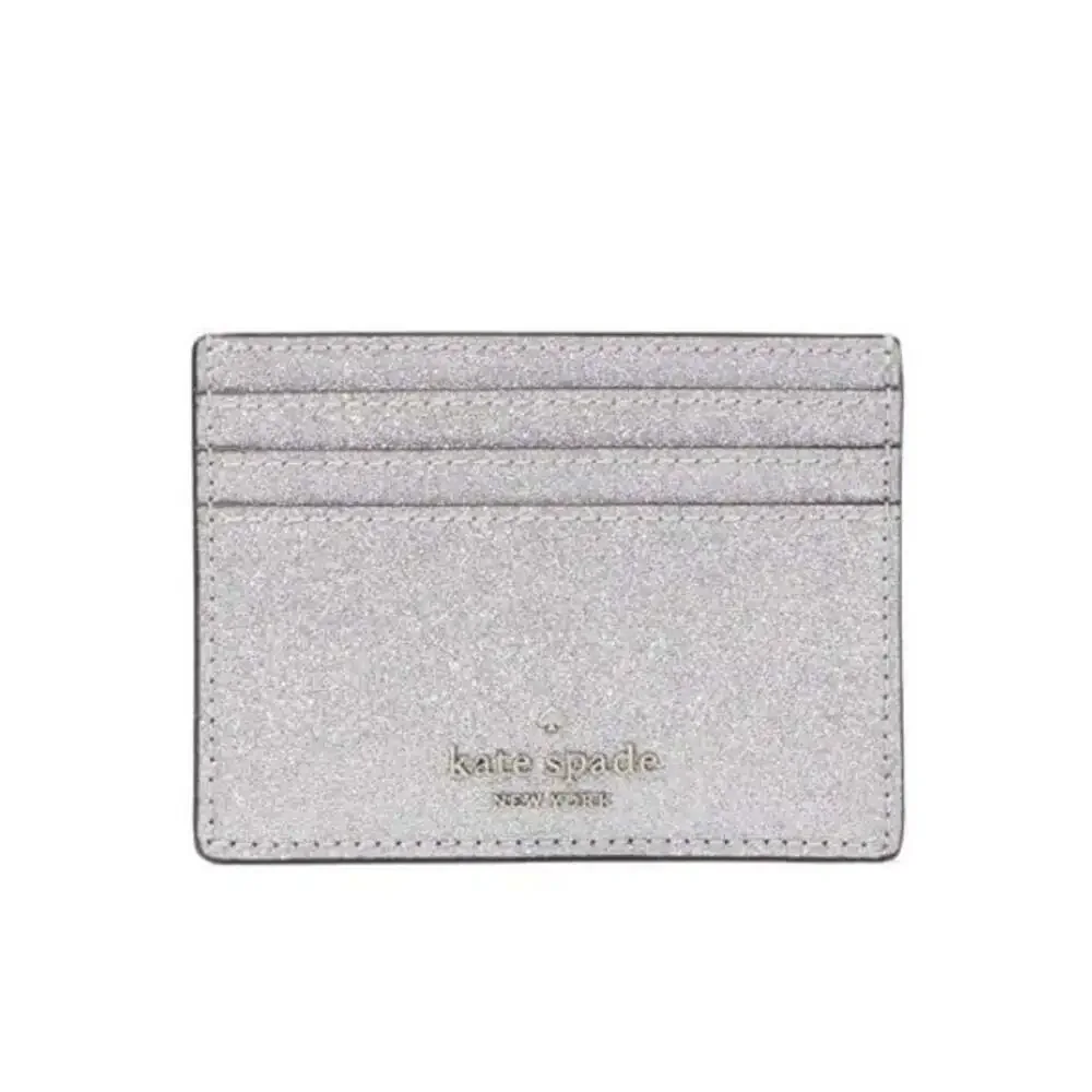 Kate Spade New York Lunar Light Silver Glitter Slim Cardholder New